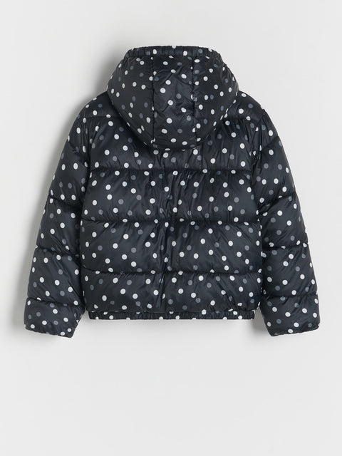 Reserved Girl's Black Polka Dot Quilted Jacket | Reserved In Lebanon