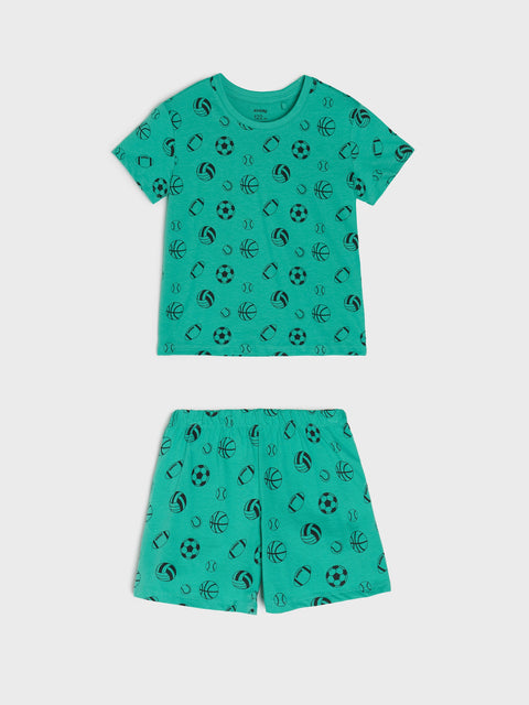 Sinsay Baby Boy's Green Two-Piece Cotton Pajama Set With A Print | Sinsay In Lebanon