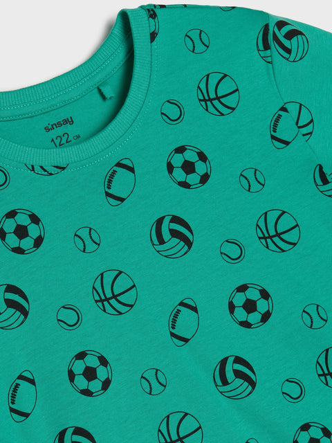Sinsay Baby Boy's Green Two-Piece Cotton Pajama Set With A Print | Sinsay In Lebanon