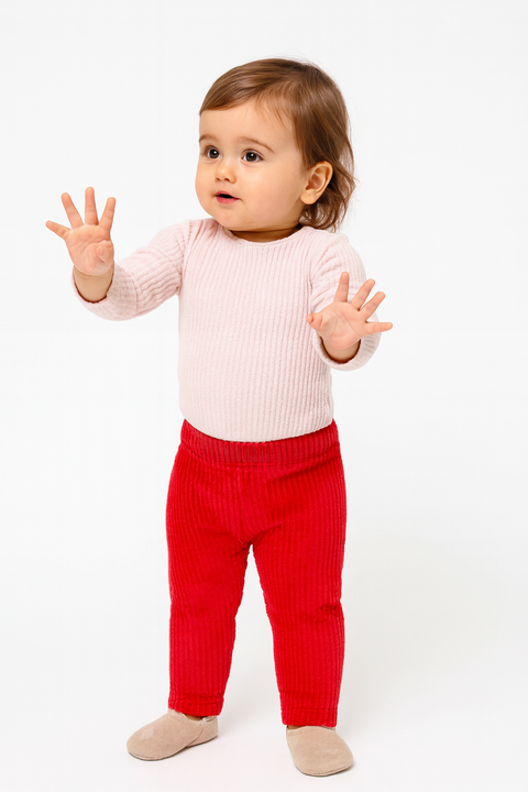 Boboli Baby Girl Velvet Red Pants | Boboli In Lebanon