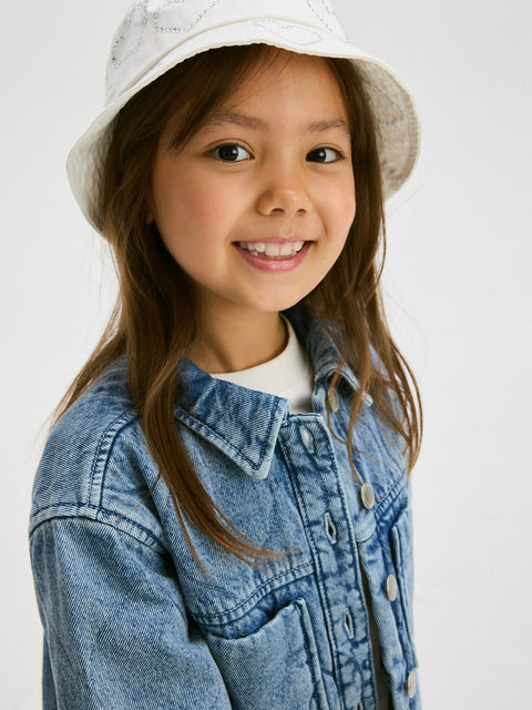 Reserved Girl's Blue Quilted Denim Jacket | Reserved In Lebanon