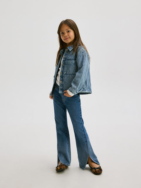 Reserved Girl's Blue Quilted Denim Jacket | Reserved In Lebanon