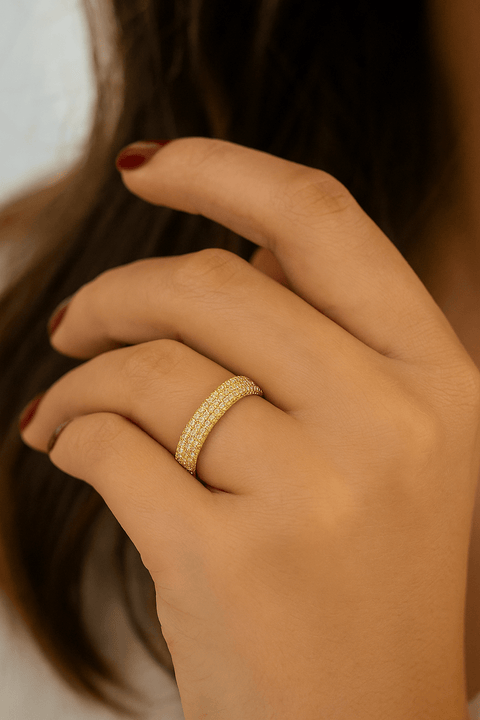 ADORNIA Women's Rhodium-Plated Pave Crystal Et Gold |ADORNIA In Lebann