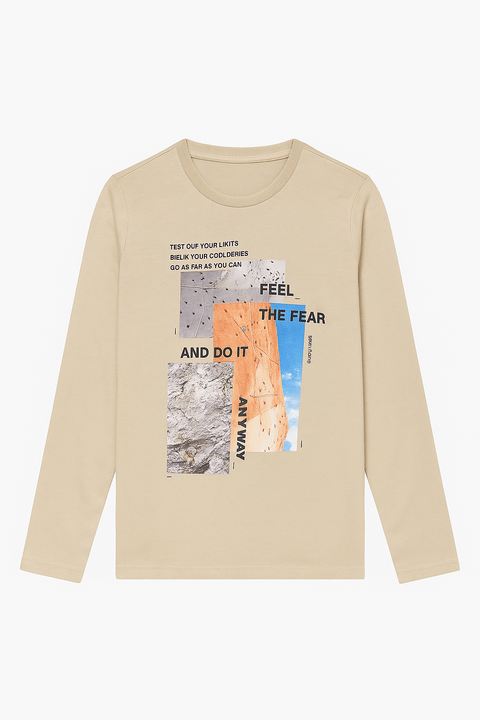 S.Oliver Boy's Beige Long-Sleeve Blouse | S.Oliver in Lebanon