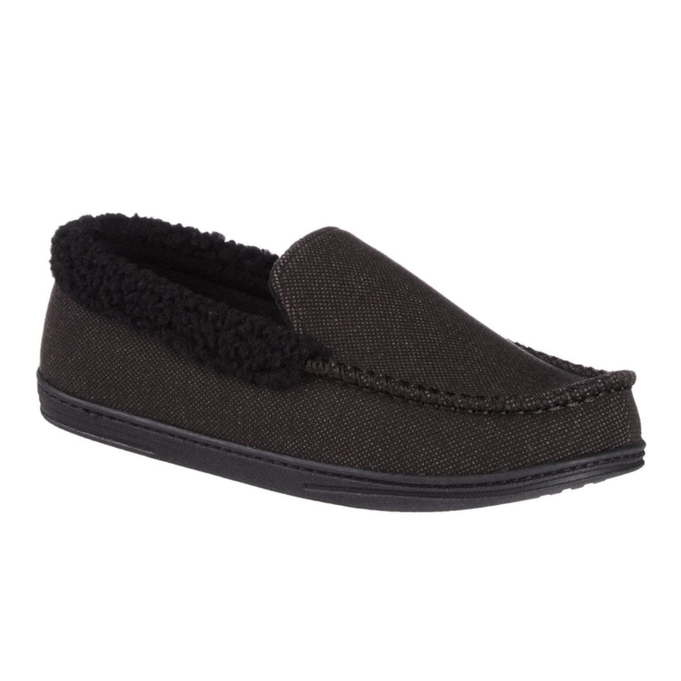 Isotoner Signature Men's Black Brushed Knit Loafers