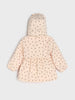Sinsay Baby Girl's Beige Polka Dot & Gathered Peplum Hem Hooded Jacket