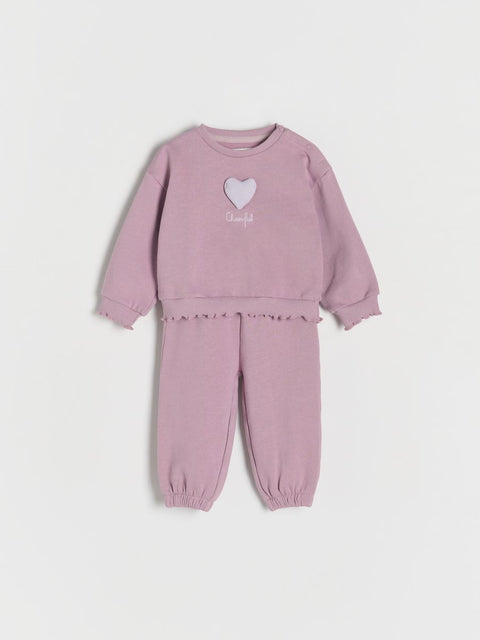 Reserved Baby Girl's Dusty Rose Cotton Rich Set Of 2 pcs |Reserved In Lebanon