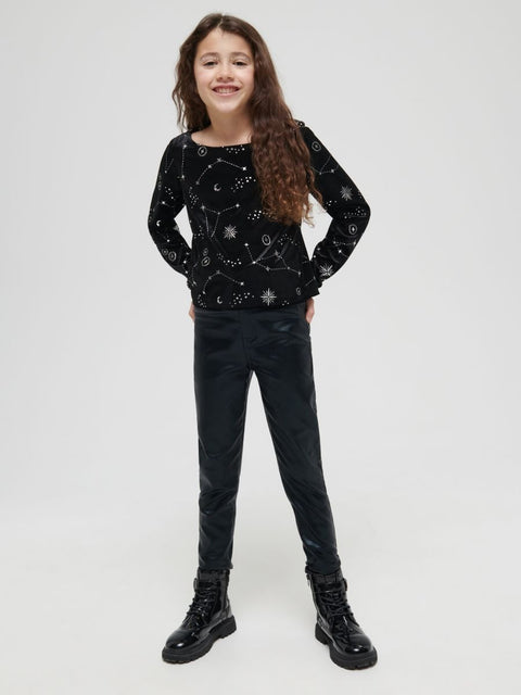 Sinsay Girl's Black Shimmery Pant |Sinsay In Lebanon