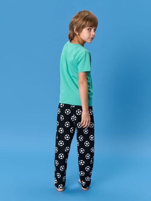 Sinsay Boy's Green & Black Foot Ball Printed Pajama Set 2pcs | Sinsay In Lebanon