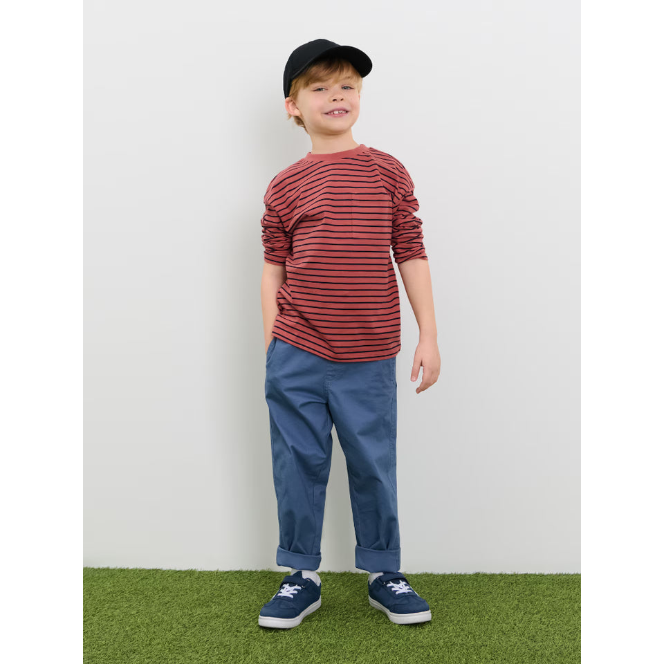 Sinsay Boy's Dusty Blue Straight-Leg Cotton Chino Pants