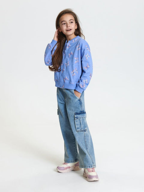 Sinsay Baby Girl's Light Purple Animal Printed Zip Up Sweatshirt | Sinsay In Lebanon