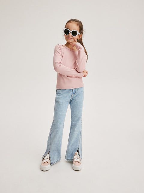 Reserved Girl's Pink Long Sleeve T-shirt With Cut-Outs | Reserved In Lebanon