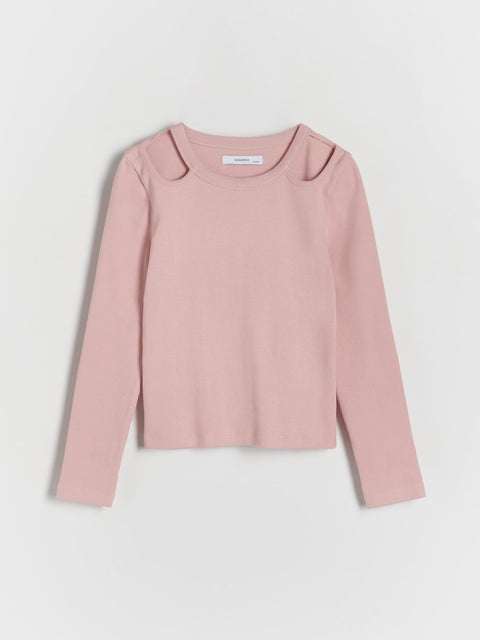 Reserved Girl's Pink Long Sleeve T-shirt With Cut-Outs | Reserved In Lebanon