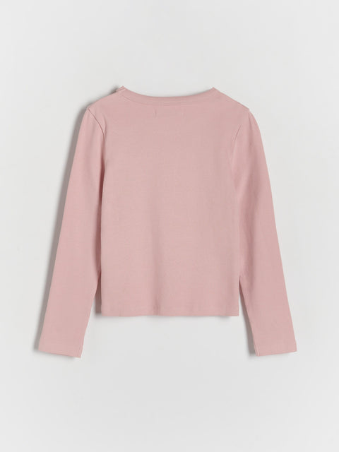Reserved Girl's Pink Long Sleeve T-shirt With Cut-Outs | Reserved In Lebanon