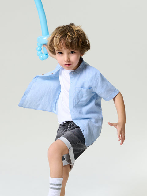 Sinsay Boy's Light Blue Linen-Blend Shirt | Sinsay In Lebanon