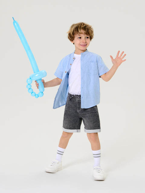 Sinsay Boy's Light Blue Linen-Blend Shirt | Sinsay In Lebanon