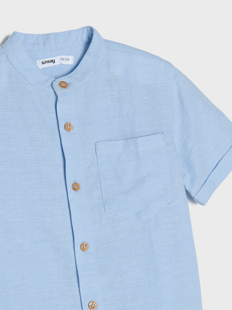 Sinsay Boy's Light Blue Linen-Blend Shirt | Sinsay In Lebanon