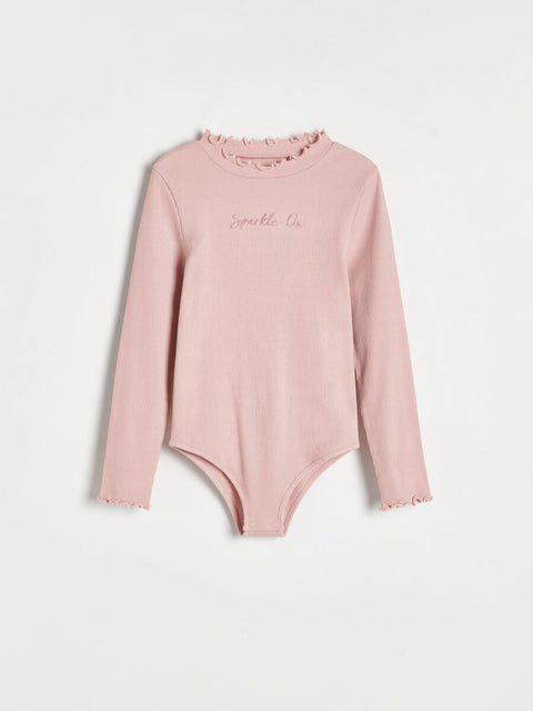 Reserved Baby Girl's Dusty Rose Ribbed Turtle Neck Bodysuit | Reserved In Lebanon