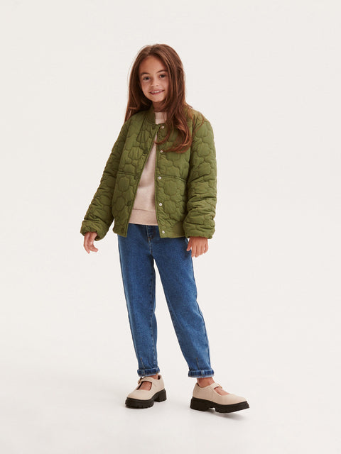 Reserved Girl's Olive Green Jacket With Decorative Quilting | Reserved In Lebanon