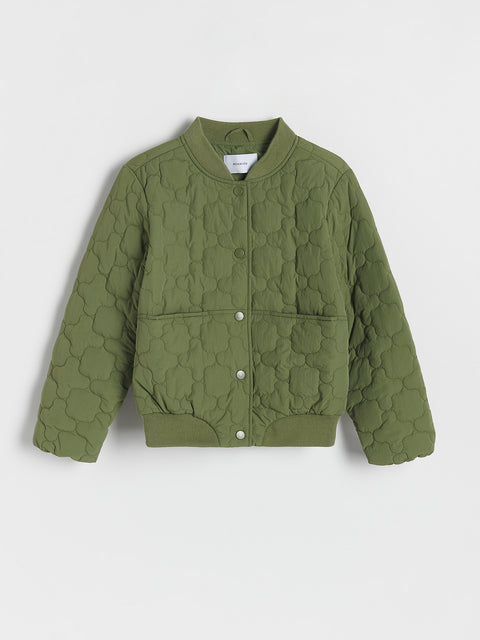 Reserved Girl's Olive Green Jacket With Decorative Quilting | Reserved In Lebanon