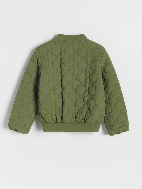 Reserved Girl's Olive Green Jacket With Decorative Quilting | Reserved In Lebanon