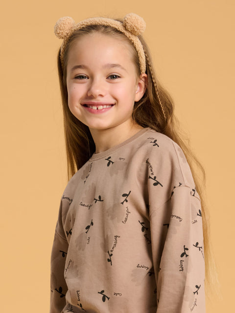 Sinsay Girl's Brown Printed Sweatshirt | Sinsay In Lebanon