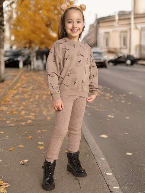 Sinsay Girl's Brown Printed Sweatshirt | Sinsay In Lebanon