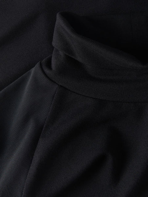 Reserved Girl's Black Mesh Details Long Sleeve Blouse |Reserved In Lebanon