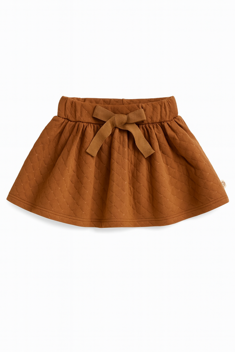 POMPdeLUX Girl's Camel Quilted Skirt | POMPdeLUX in Lebanon