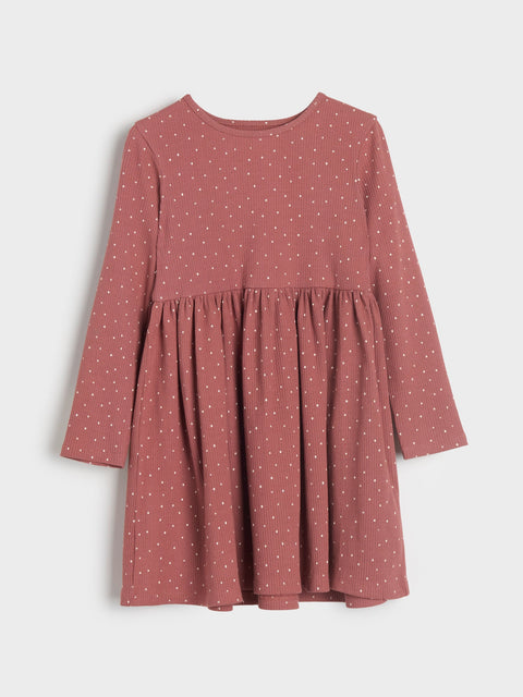 Sinsay Girl's Dusty Rose Rib Knit Fabric Dress | Sinsay In Lebanon
