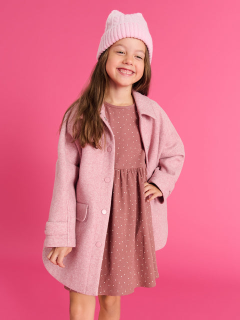 Sinsay Girl's Dusty Rose Rib Knit Fabric Dress | Sinsay In Lebanon