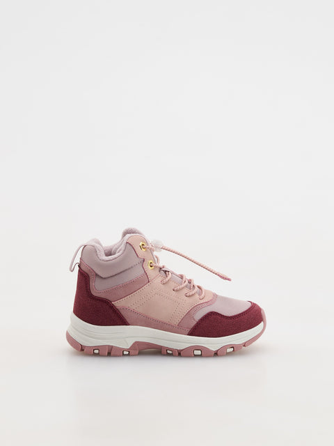 Pink and red sneaker on a white background
