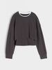 Sinsay Girl's Charcoal Grey Layered-Look Sweatshirt | Sinsay in Lebanon