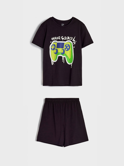 Sinsay Boy's Black With a Gaming Print Two-piece Pajamas  | Sinsay in Lebanon