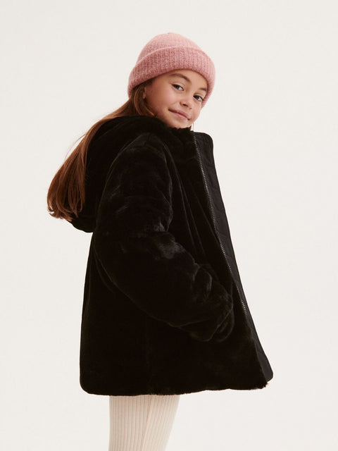 Reserved Girl's Black Fur Jacket | Reserved In Lebanon