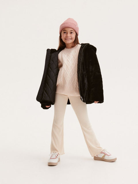 Reserved Girl's Black Fur Jacket | Reserved In Lebanon