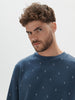 Sinsay Men's Dark Blue Decorative Pattern Sweatshirt  | Sinsay In Lebanon