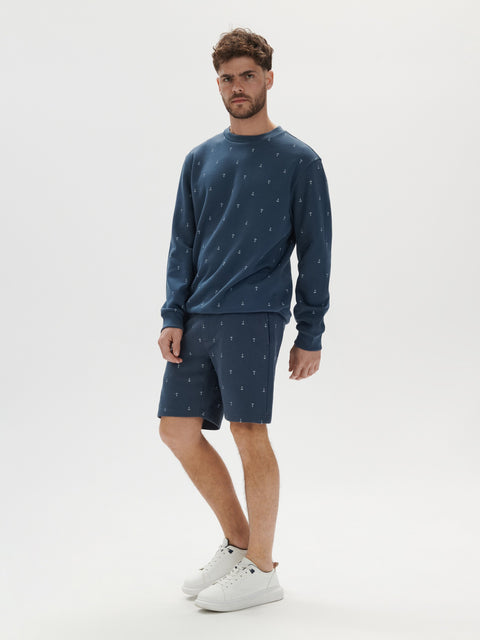 Sinsay Men's Dark Blue Decorative Pattern Sweatshirt  | Sinsay In Lebanon
