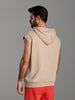 Sinsay Men’s Beige Muscle-Fit Sleeveless Gym Hoodie | Sinsay Lebanon