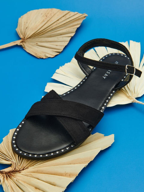 Sinsay Women's Black Adjustable Strap Sandals | Sinsay In Lebanon