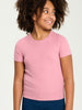Sinsay Girl's T-Shirt ribbed Dusty Rose AYA