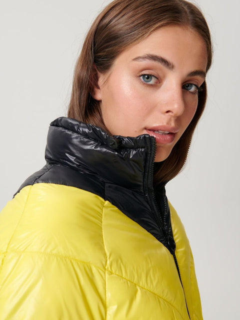 Sinsay Women's Black & Yellow Quilted Transitional Jacket|Sinsay In Lebanon