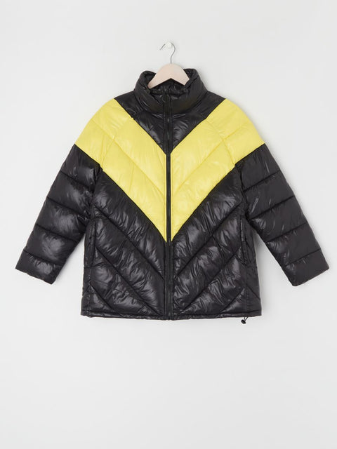 Sinsay Women's Black & Yellow Quilted Transitional Jacket|Sinsay In Lebanon