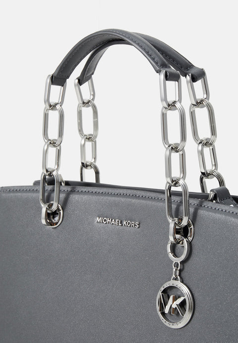 Michael Kors Women's Grey Cynthia Small North South Leather Satchel | Michael Kors In Lebanon