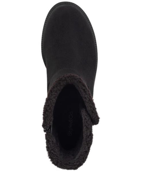 Style & Co Women's Fleurr Belt Lug Booties, Created for Macy's - Black Mc