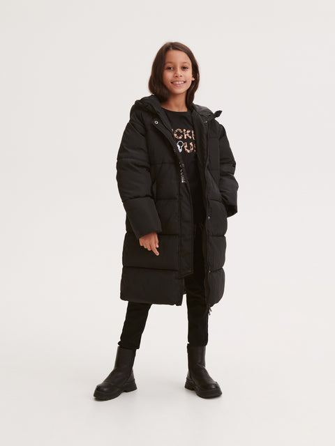 Reserved Girl's Black Quilted Coat With Insulation | Reserved In Lebanon