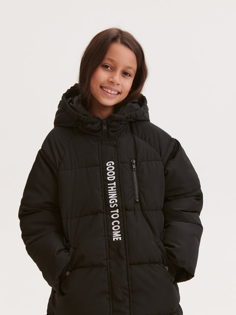 Reserved Girl's Black Quilted Coat With Insulation | Reserved In Lebanon