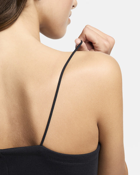 Nike Women's Black Sportswear Chill Knit Mini-Ribbed Camisole Dress | Nike In Lebanon