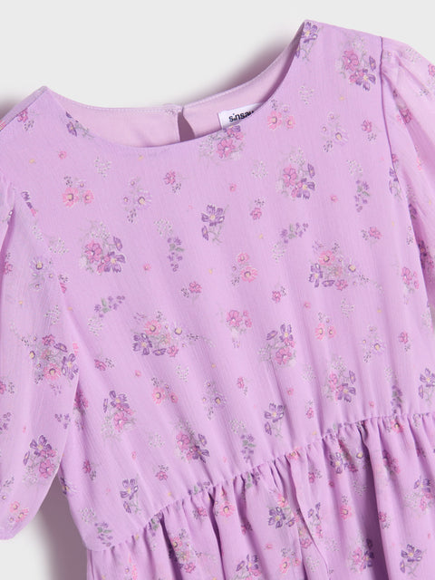 Sinsay Baby Girl's Purple Floral Pattern Dress | Sinsay In Lebanon