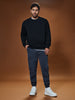 Sinsay Men's Black Rib Knit Pullover Sweatshirt | Sinsay In Lebanon